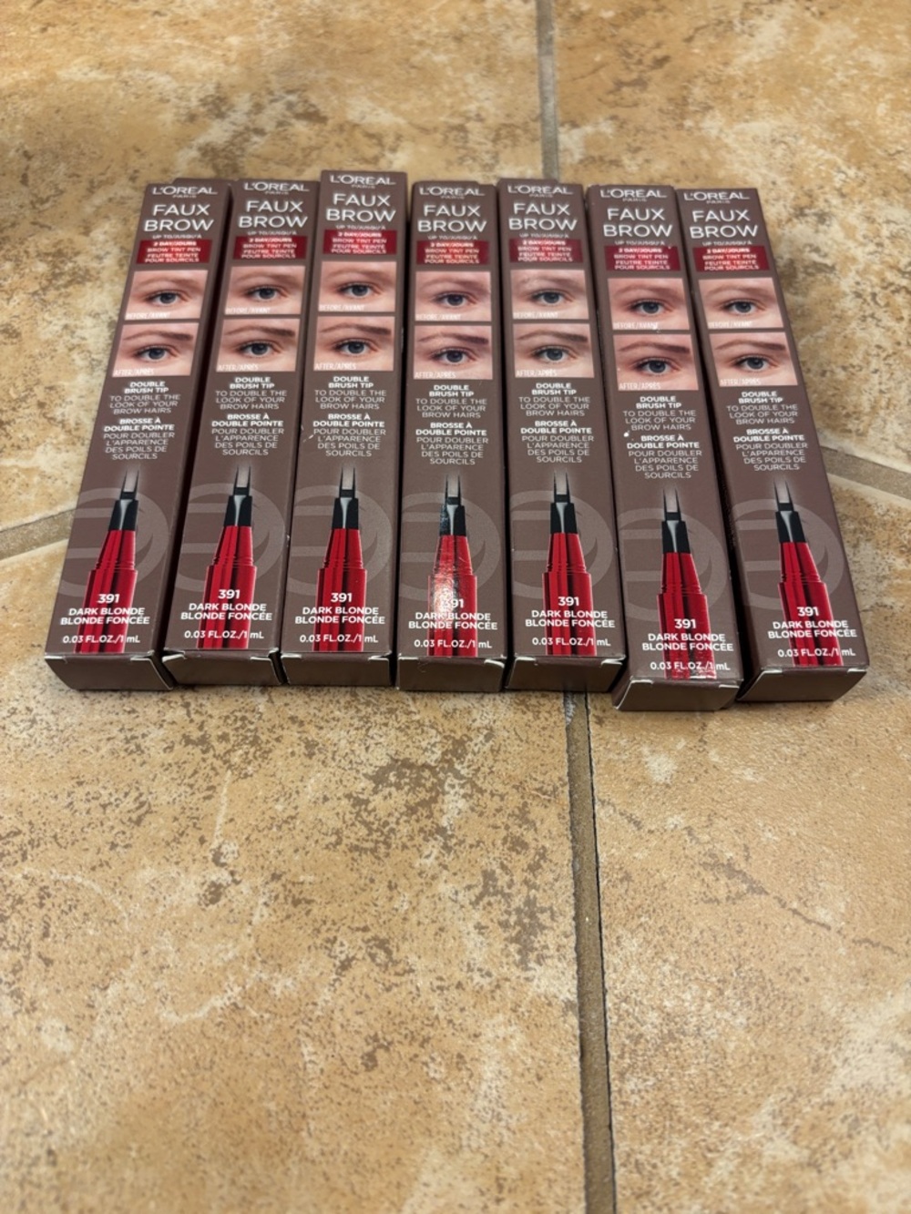 L'Oreal Faux Brow 391 Dark Blonde Brow Pencil - Brown & Red Accents, (NWO Tag).